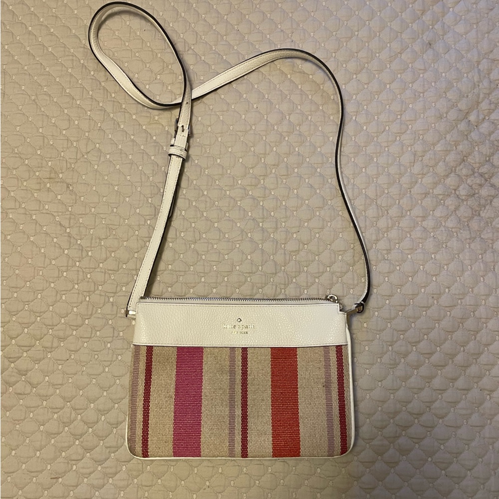 Kate Spade Red and Pink Striped Crossbody Bag